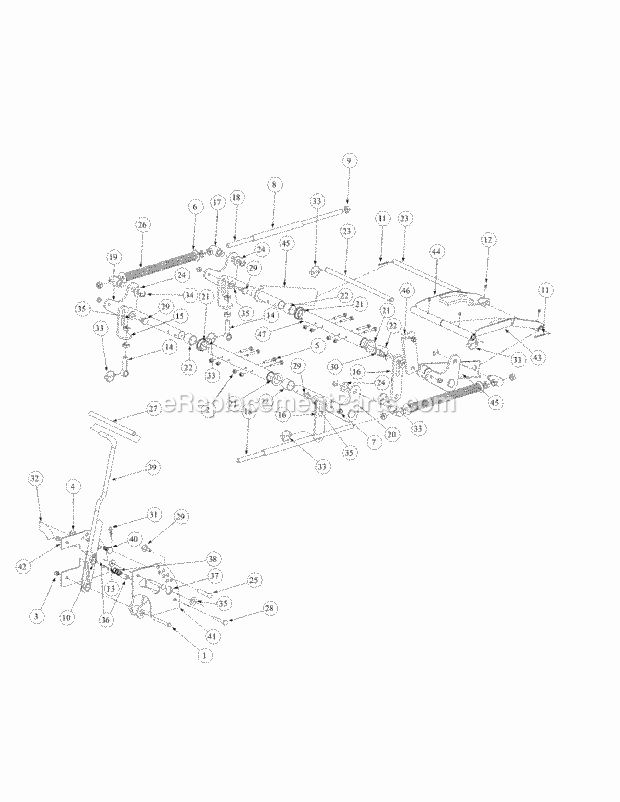 Lift Assembly Diagram and Parts List for M60-KW 53AB5DCX150 Cub Cadet Sprayer